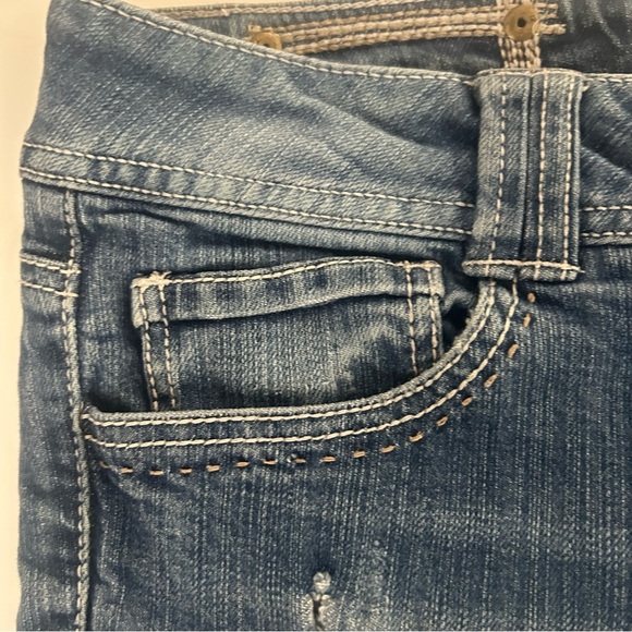 Candies Denim Cuffed Capri Jeans Dark Blue Cropped Stretch Mid Rise Size 11 - Picture 9 of 14